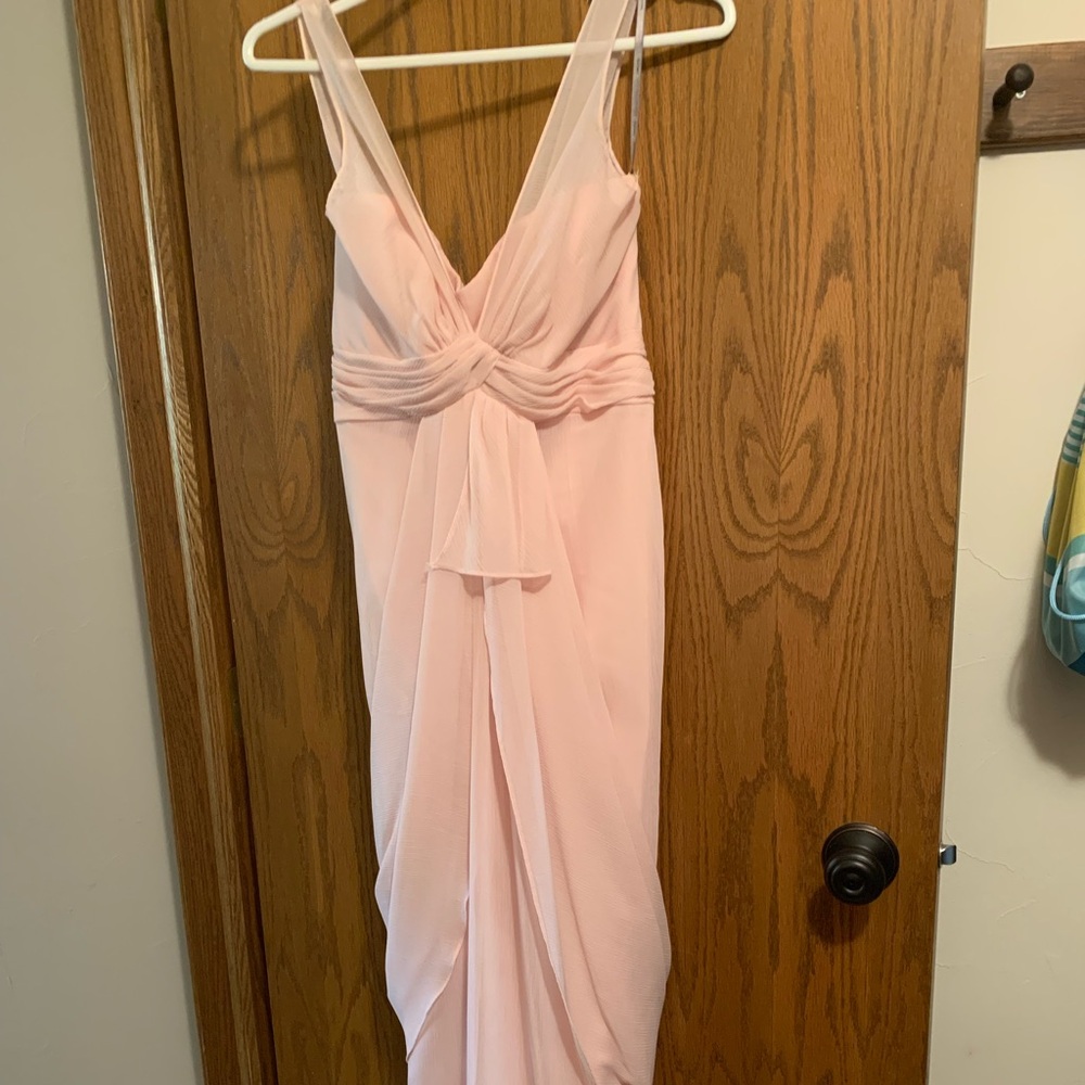 Vera wang WHITE brand blush pink dusty pink bridesmaid senior ball prom dress